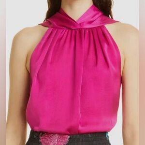 Kobi Halperin Fuchsia Halter Neck Blouse